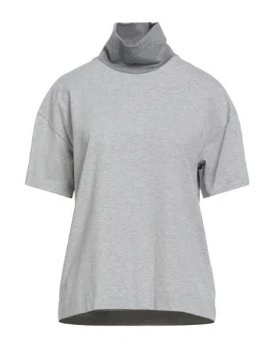 Peserico Easy Woman T-shirt Light Grey Size 6 Virgin Wool, Cotton, Elastane In Gray
