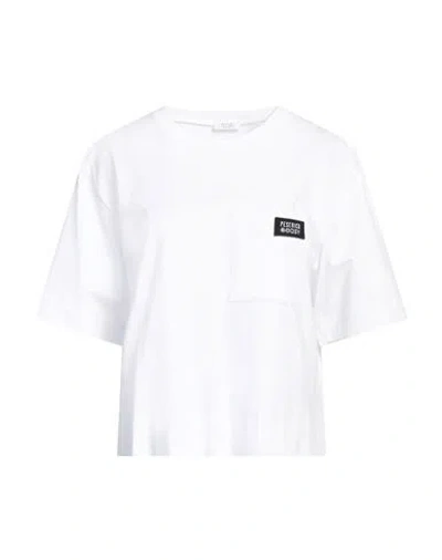 Peserico Easy Woman T-shirt White Size 6 Cotton, Elastane