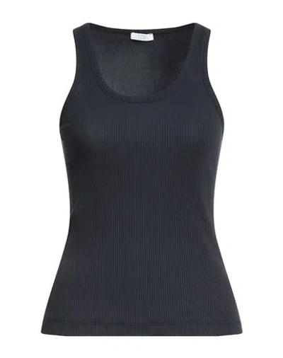 Peserico Easy Woman Tank Top Midnight Blue Size 6 Cotton, Elastane