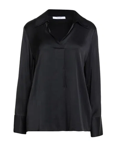 Peserico Satin Silk-blend Shirt In Black