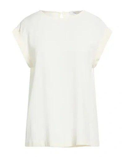 Peserico Easy Woman Top Ivory Size 10 Acetate, Silk, Elastane In White