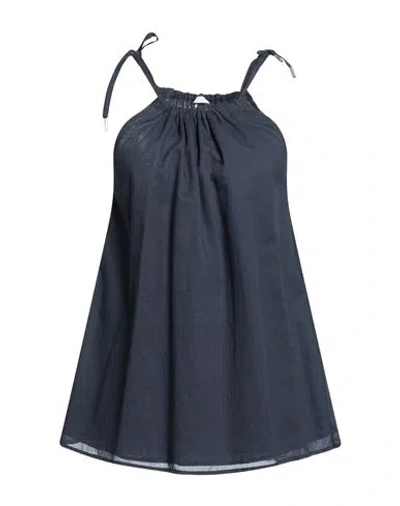 Peserico Easy Woman Top Midnight Blue Size 6 Cotton