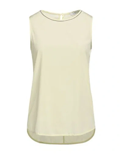Peserico Easy Woman Top Pastel Yellow Size 14 Silk, Elastane