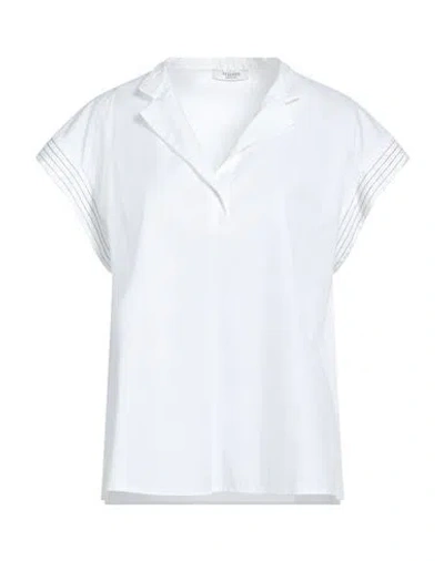 Peserico Easy Woman Top White Size 10 Cotton, Elastane