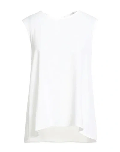 Peserico Easy Woman Top White Size 6 Acetate, Silk, Elastane
