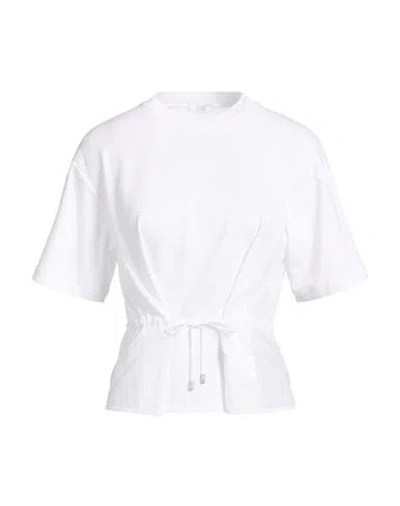 Peserico Easy Woman T-shirt White Size 10 Cotton, Polyamide, Elastane