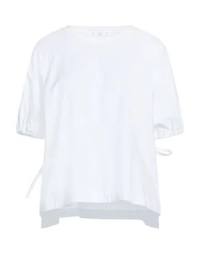 Peserico Easy Woman T-shirt White Size 6 Cotton, Elastane