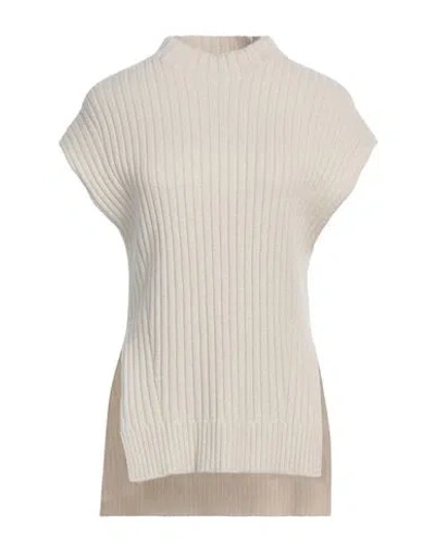 Peserico Easy Woman Turtleneck Beige Size 6 Wool, Cashmere, Polyester