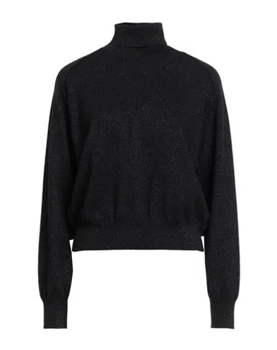 Peserico Easy Woman Turtleneck Black Size 10 Wool, Cashmere, Polyester