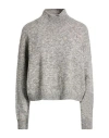 Peserico Easy Woman Turtleneck Grey Size 6 Cotton, Alpaca Wool, Polyamide, Viscose, Polyester In Gray