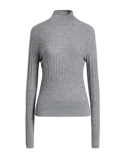Peserico Easy Woman Turtleneck Grey Size 6 Merino Wool In Gray