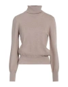 Peserico Easy Woman Turtleneck Khaki Size 6 Wool, Cashmere, Polyester In Beige
