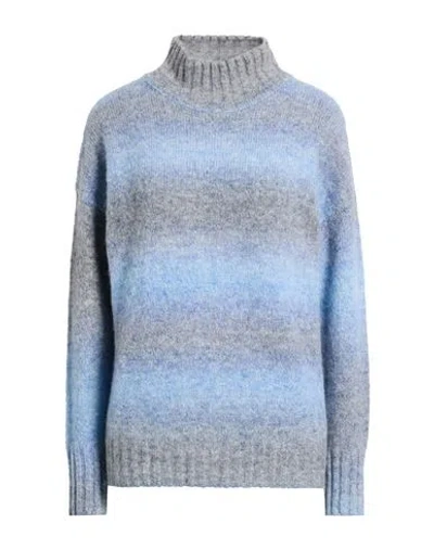 Peserico Easy Woman Turtleneck Light Blue Size 6 Alpaca Wool, Merino Wool, Polyamide
