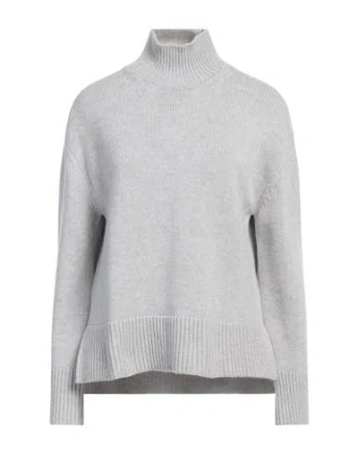 Peserico Easy Woman Turtleneck Light Grey Size 6 Merino Wool, Cashmere