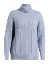 Peserico Easy Woman Turtleneck Lilac Size 4 Merino Wool, Cashmere, Alpaca Wool, Polyamide, Virgin Wo In Purple
