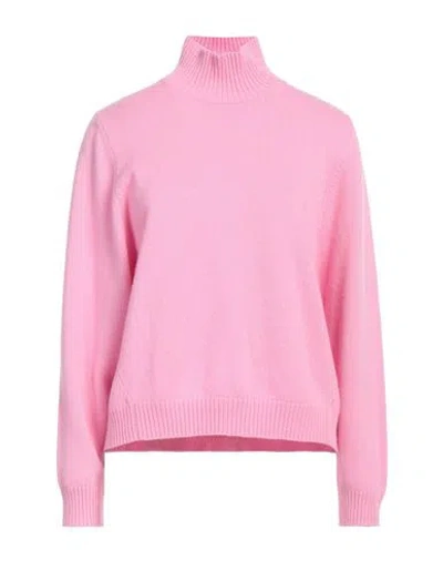 Peserico Easy Woman Turtleneck Pink Size 6 Merino Wool, Cashmere