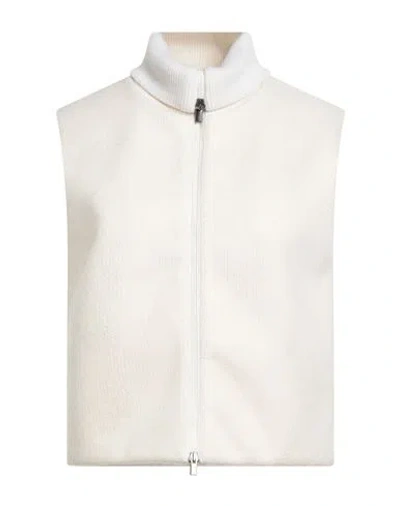 Peserico Easy Woman Vest Cream Size 6 Polyester, Acrylic, Mohair Wool, Polyamide, Merino Wool In Neutral