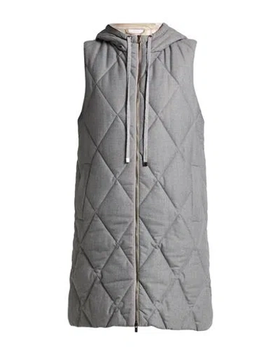 Peserico Easy Woman Vest Grey Size 6 Polyester, Viscose, Elastane, Merino Wool, Cashmere