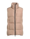 Peserico Easy Woman Vest Taupe Size 6 Polyester In Brown