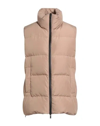 Peserico Easy Woman Vest Taupe Size 6 Polyester In Brown