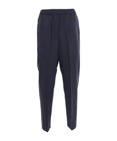 Peserico Elastic Waist Casual Pants In Black