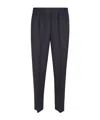 Peserico Tailored Black Trousers With Elastic Waistband In Blue
