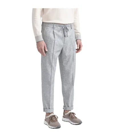 Peserico Elastic Waist Casual Pants In Gray