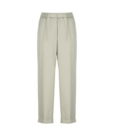 Peserico Elastic Waist Casual Pants In Green