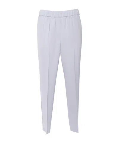Peserico Elastic Waist Casual Pants In White