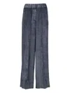 Peserico Wide-leg Trousers With Ribbed Texture In Blue