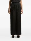 Peserico Elastic-waist Fringed-hem Trousers In Black