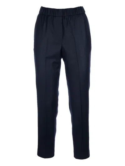 Peserico Elastic-waist Trousers In Blue