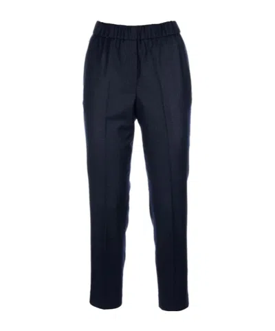 Peserico Elastic-waist Trousers In Blue