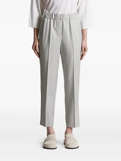 Peserico Elastic-waist Trousers In Gray