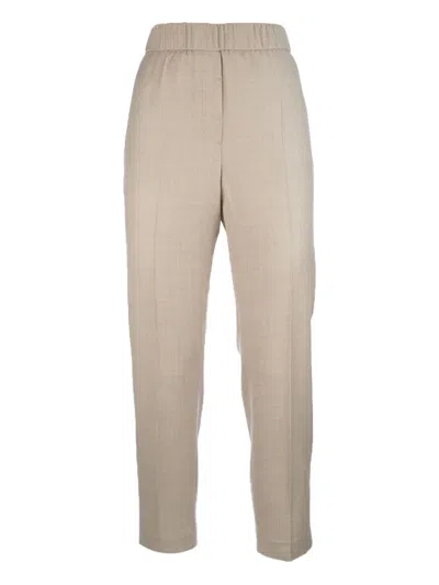 Peserico Elastic-waist Trousers In Neutral