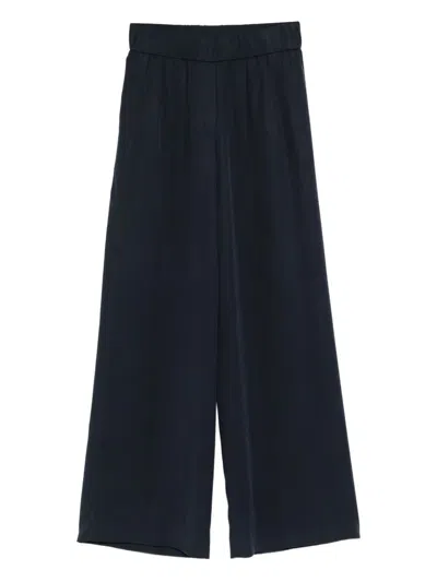 Peserico Elastic-waist Wide-leg Trousers In Blue
