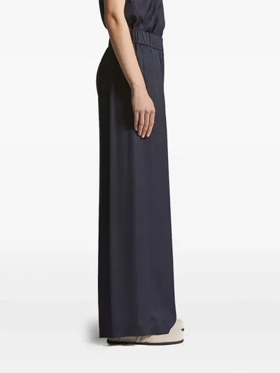 Peserico Elastic-waist Wide-leg Trousers In Blue