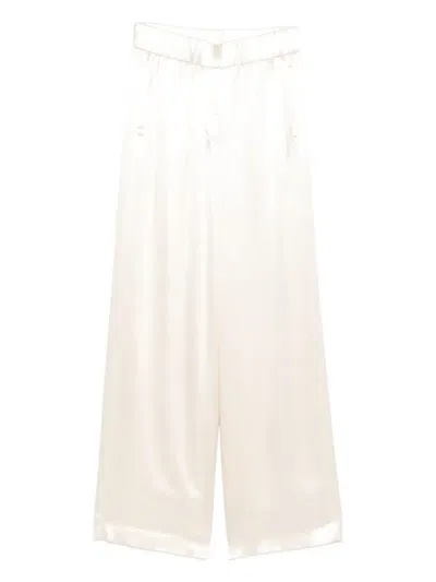 Peserico Elastic-waist Wide-leg Trousers In White