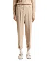 Peserico Corduroy-texture Cuffed Trousers In Neutral