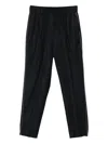 Peserico Elastic-waistband Side-stripe Trousers In Black