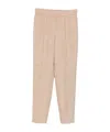 Peserico Elastic-waistband Side-stripe Trousers In Brown