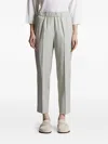 Peserico Elastic-waistband Side-stripe Trousers In Gray