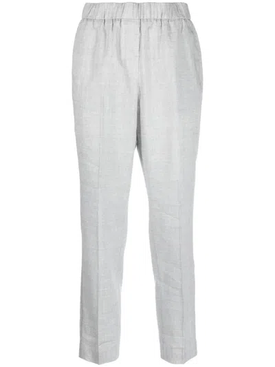 Peserico Elasticated Cropped Trousers In Grau
