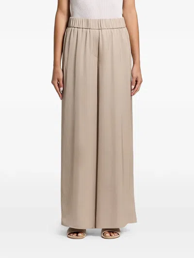 Peserico Elasticated Palazzo Pants In Brown