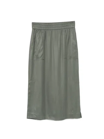Peserico Elasticated Patch-pocket Skirt In Green