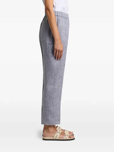 Peserico Elasticated Straight Trousers In Blue