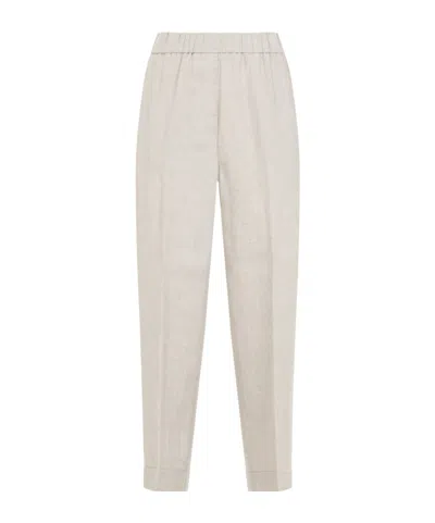 Peserico Elasticated Trousers In Neutral