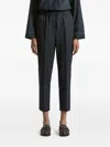 Peserico Elasticated-waist Checked Trousers In Blue
