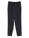 Peserico Elasticated-waist Side-stripe Trousers In Black