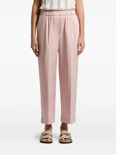 Peserico Elasticated-waist Trousers In Pink